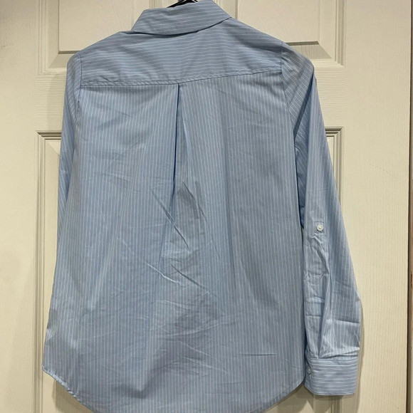 Apt 9 Blue With White Pinstripes Button Down Dress Shirt for Women Size XS - Picture 6 of 6